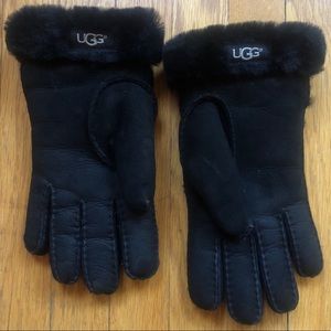 Ugg Sheepskin Gloves Black Large